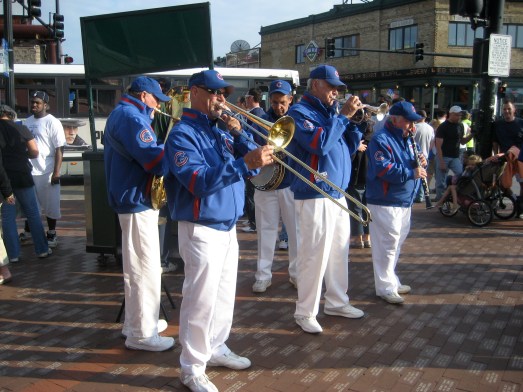 Dixieland band in front of Wrigley
