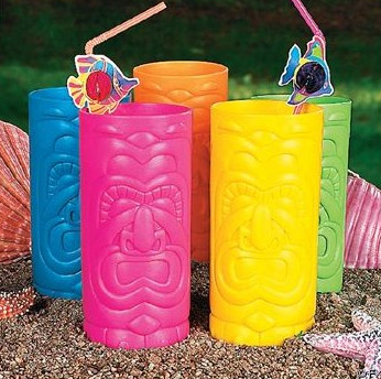 Plastic tiki mugs