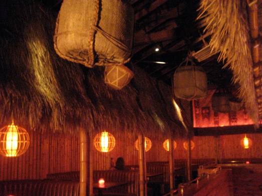 Bamboo booths at Tiki No